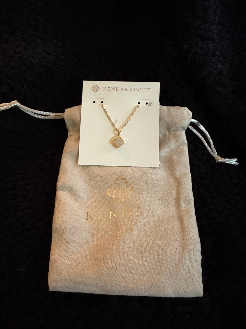 Kendra Scott White Druzy Pavé Pendant Necklace